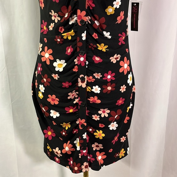 NWT No Boundaries Multicolor Floral Print Button Front Shirt Dress - Picture 7 of 16